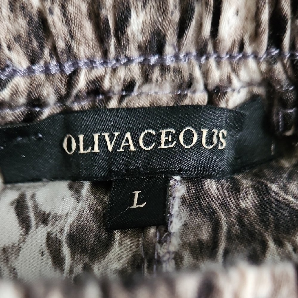 Olivaceous Snake Print Joggers - Cream and Brown - Picture 3 of 16